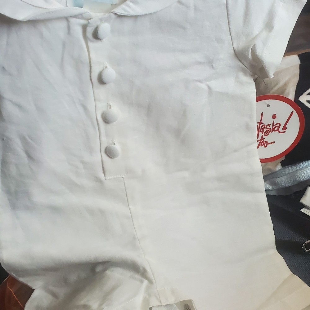 White Linen Sailor Shortall